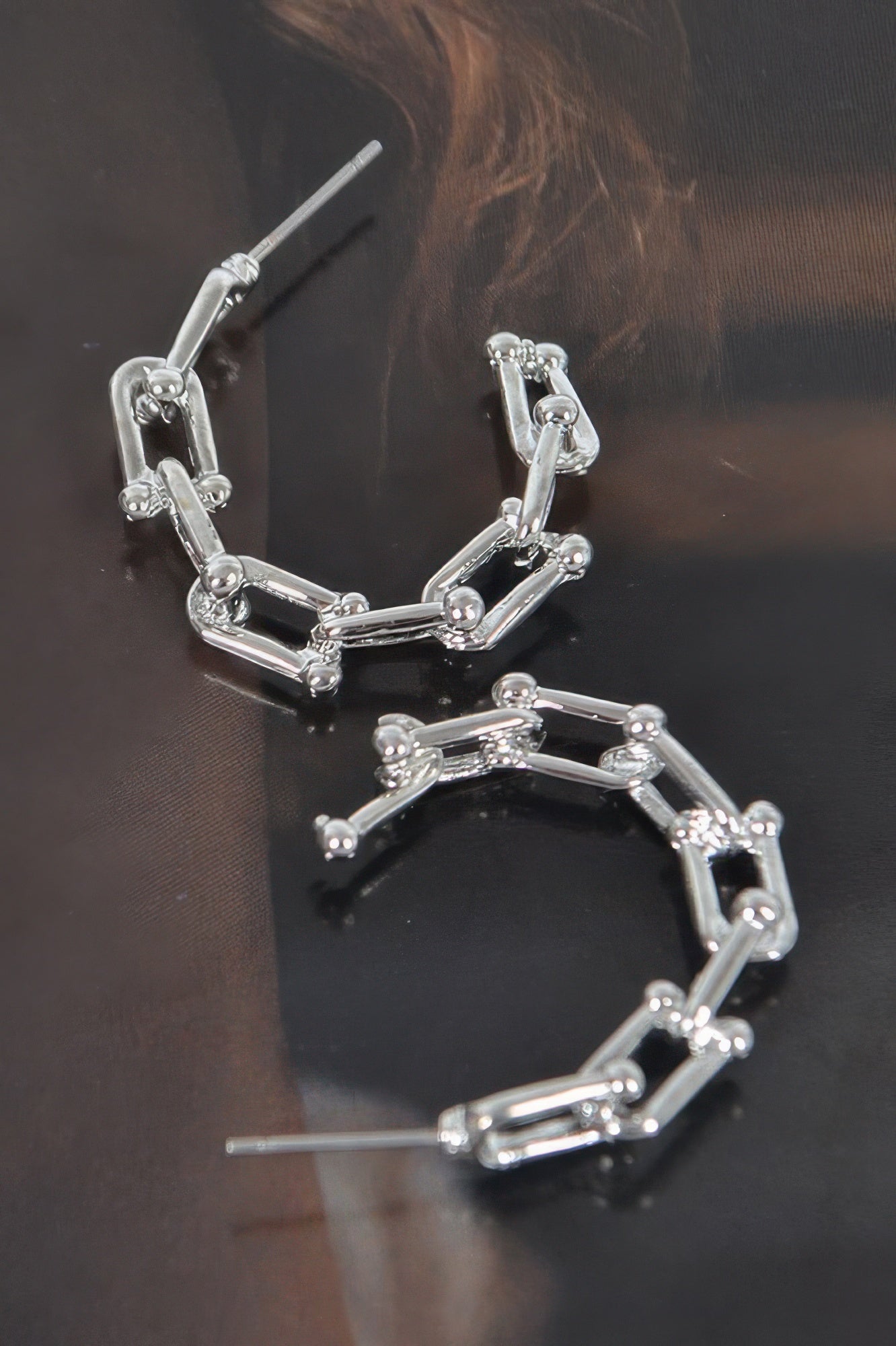 Chain Hoop Earrings - Tigbul's Variety Fashion Shop