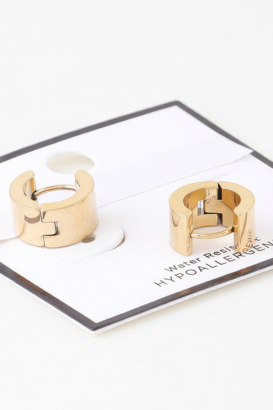 Crosshatched Wide Hoop Earrings - Tigbul's Variety Fashion Shop