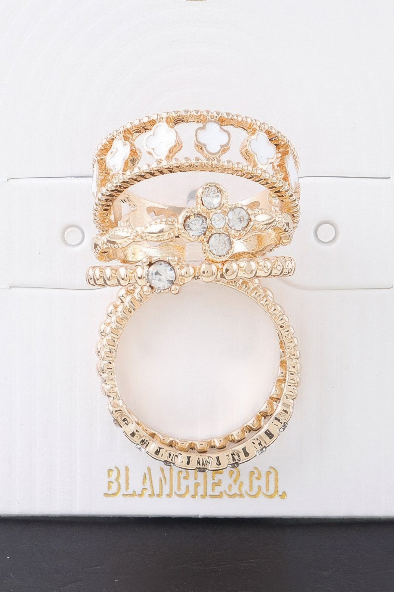 Multi Jewel Clover Ring Set - Tigbul's Variety Fashion Shop