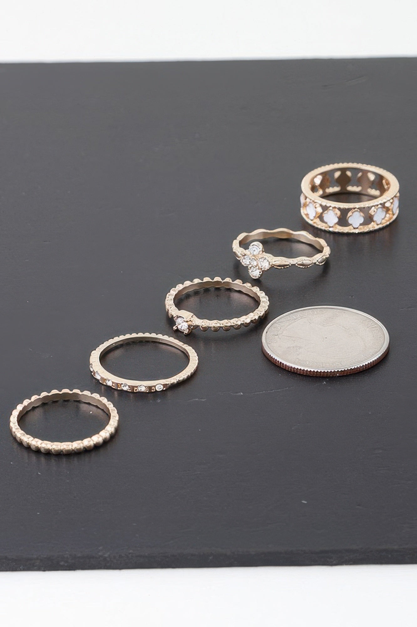 Multi Jewel Clover Ring Set - Tigbul's Variety Fashion Shop