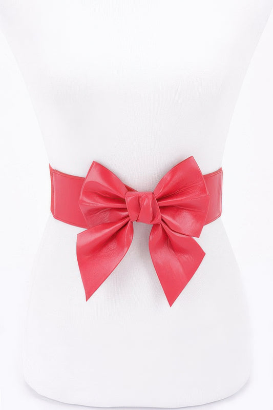 Faux Leather Ribbon Elastic Belt - Tigbul's Variety Fashion Shop