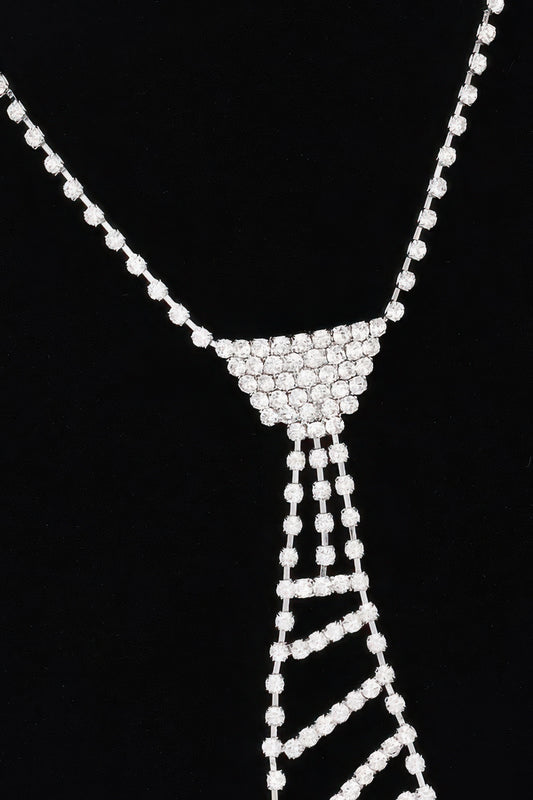 Rhinestone Necktie Necklace - Tigbul's Variety Fashion Shop