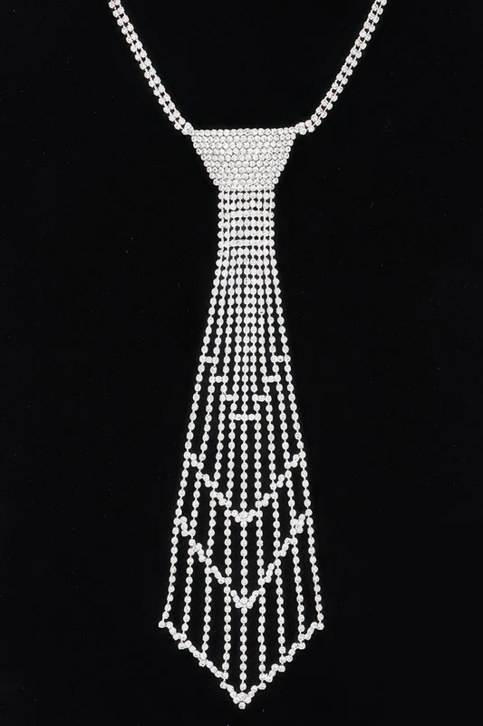 Rhinestone Necktie Necklace - Tigbul's Variety Fashion Shop