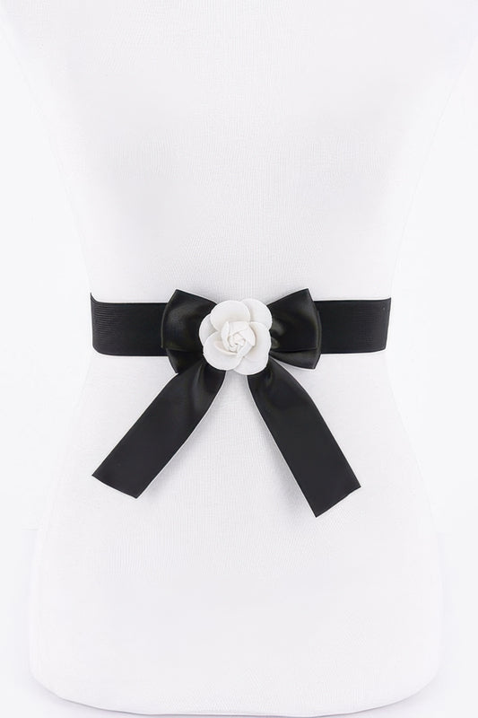 Flower Satin Ribbon Elastic Belt - Tigbul's Variety Fashion Shop