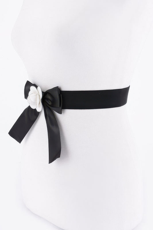 Flower Satin Ribbon Elastic Belt - Tigbul's Variety Fashion Shop