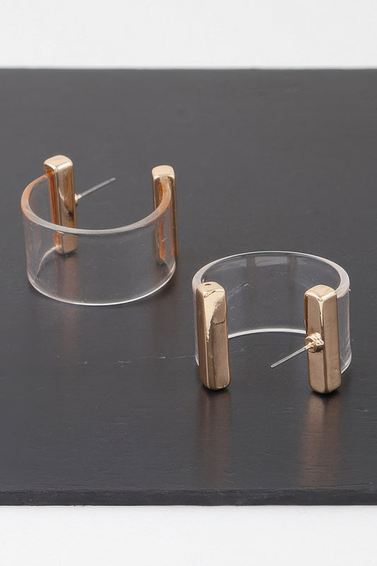 Flat Transparent Hoop Earrings - Tigbul's Variety Fashion Shop