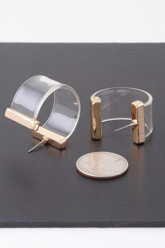 Flat Transparent Hoop Earrings - Tigbul's Variety Fashion Shop