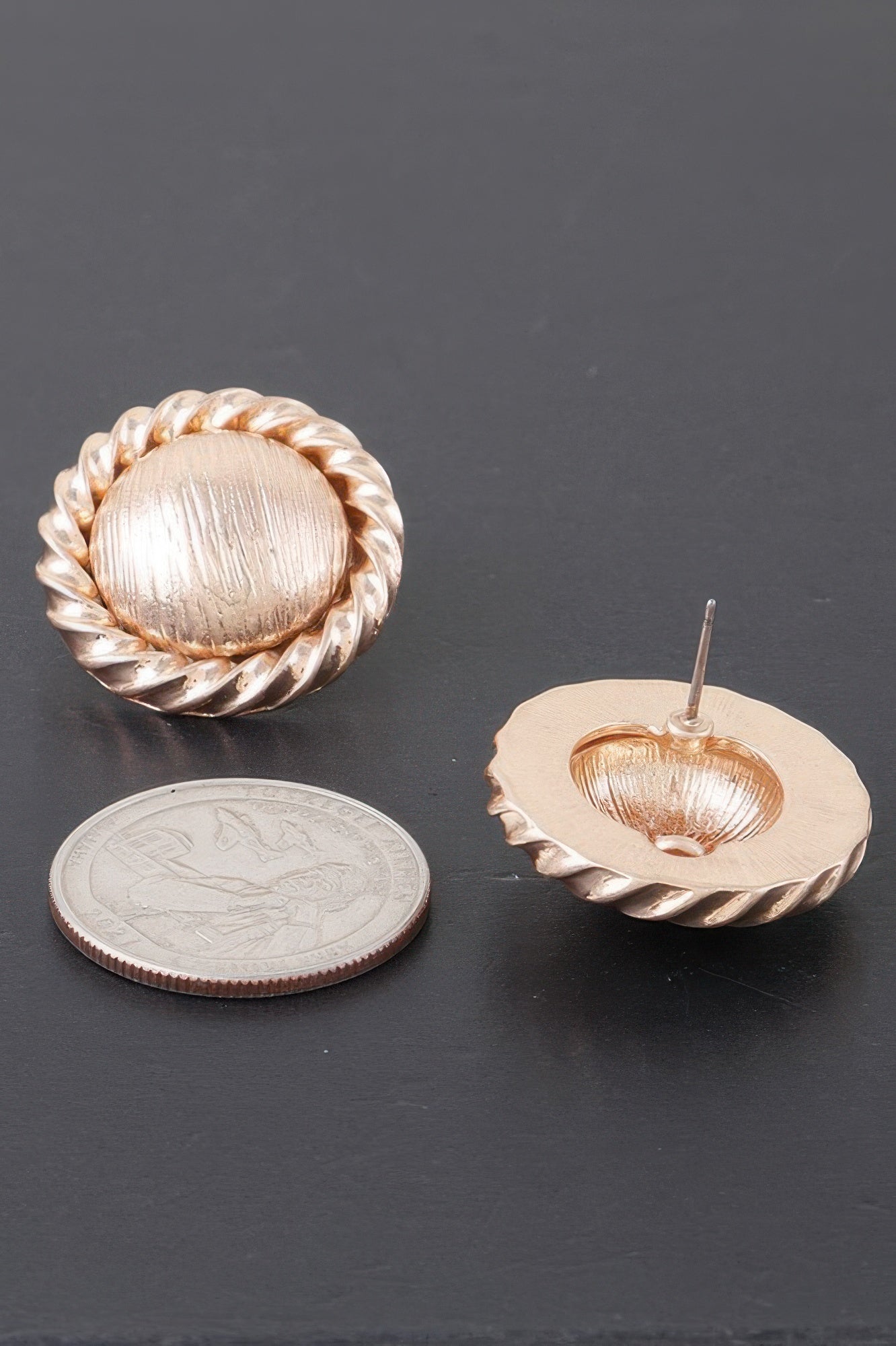 Twisted Hammered Dome Earrings - Tigbul's Variety Fashion Shop