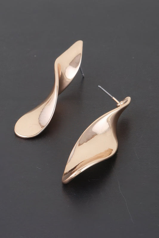 Shiny Modern Twist Drop Earrings - Tigbul's Variety Fashion Shop