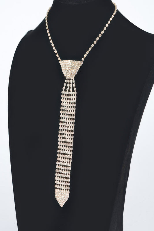 Rhinestone Necktie Necklace - Tigbul's Variety Fashion Shop