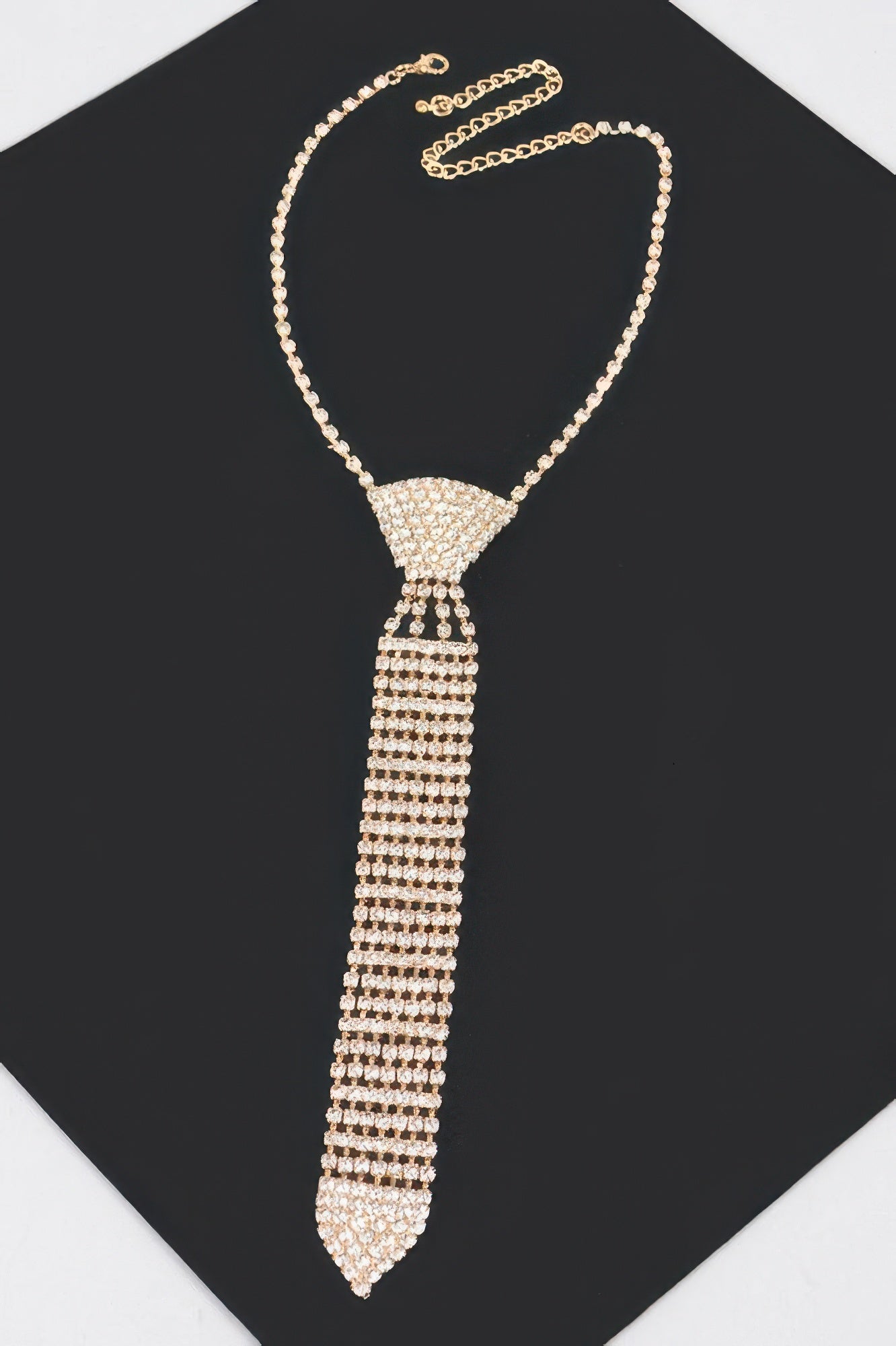Rhinestone Necktie Necklace - Tigbul's Variety Fashion Shop