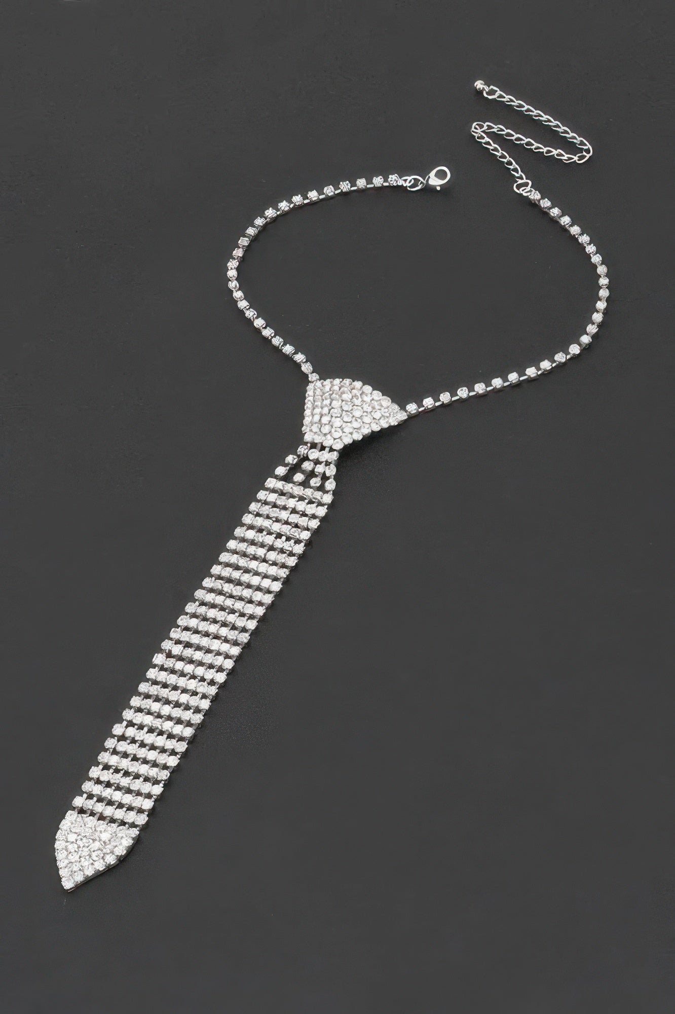 Rhinestone Necktie Necklace - Tigbul's Variety Fashion Shop