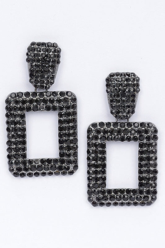 Rectangular Chain Drop Earrings - Tigbul's Variety Fashion Shop