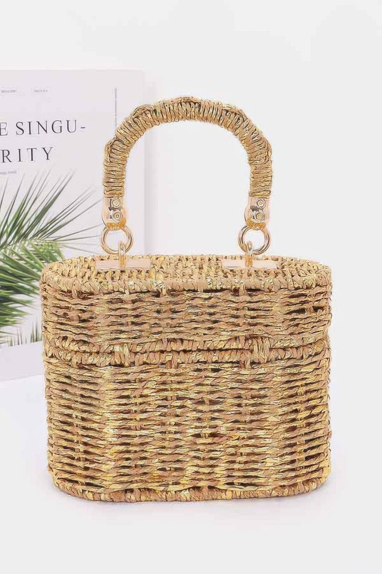 Braided Cotton Box Top Handle Bag - Tigbul's Variety Fashion Shop