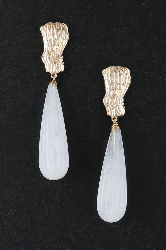 White Stone Elegance Earrings - Tigbul's Variety Fashion Shop