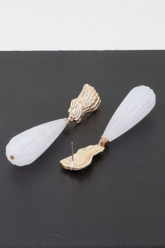 White Stone Elegance Earrings - Tigbul's Variety Fashion Shop