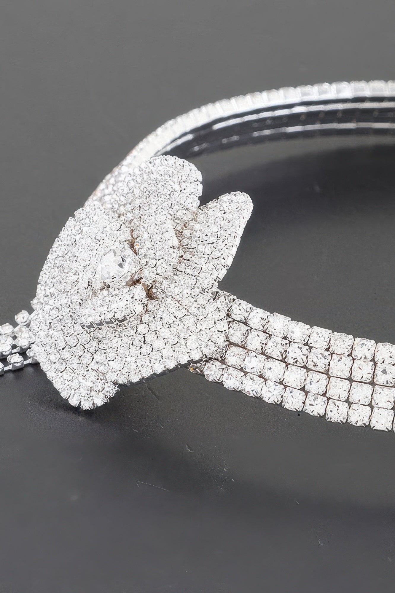 Rhinestone Flower Choker Necklace - Tigbul's Variety Fashion Shop