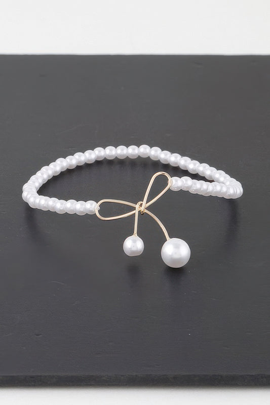 Faux Pearl Bow Bracelet - Tigbul's Variety Fashion Shop
