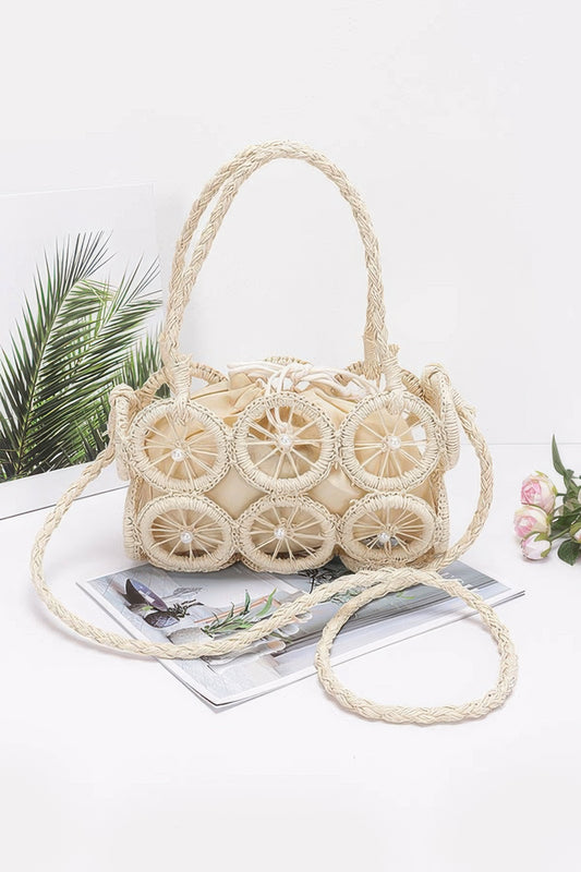 Faux Straw Multi Round Handmade Crossbody Bag - Tigbul's Variety Fashion Shop