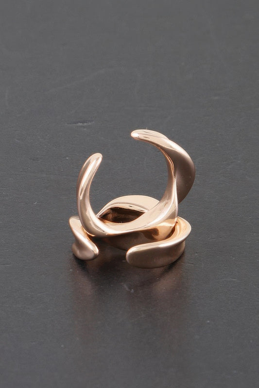 Twist Of Elegance Plated Earrings - Tigbul's Variety Fashion Shop