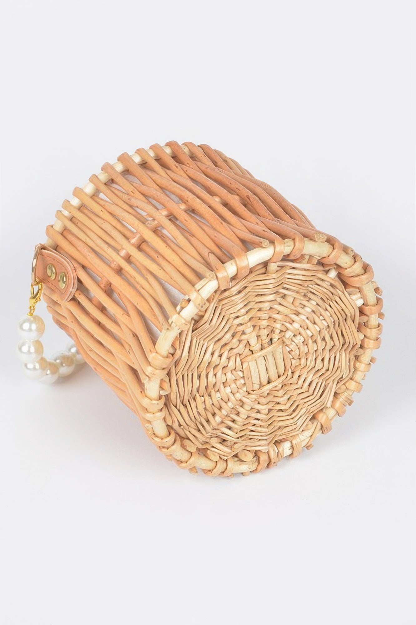 Bamboo Clutch W Faux Pearl Handle - Tigbul's Variety Fashion Shop