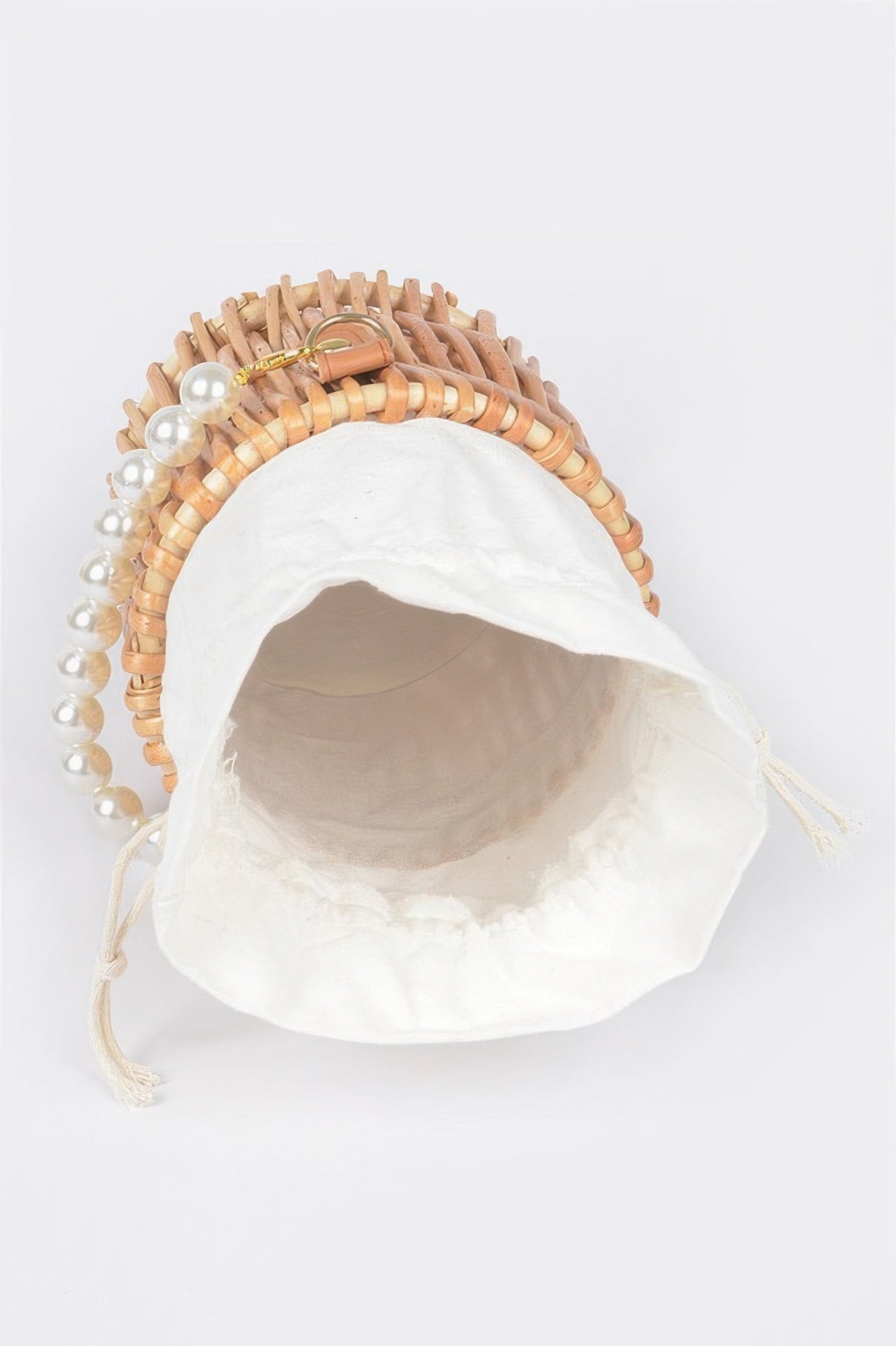 Bamboo Clutch W Faux Pearl Handle - Tigbul's Variety Fashion Shop
