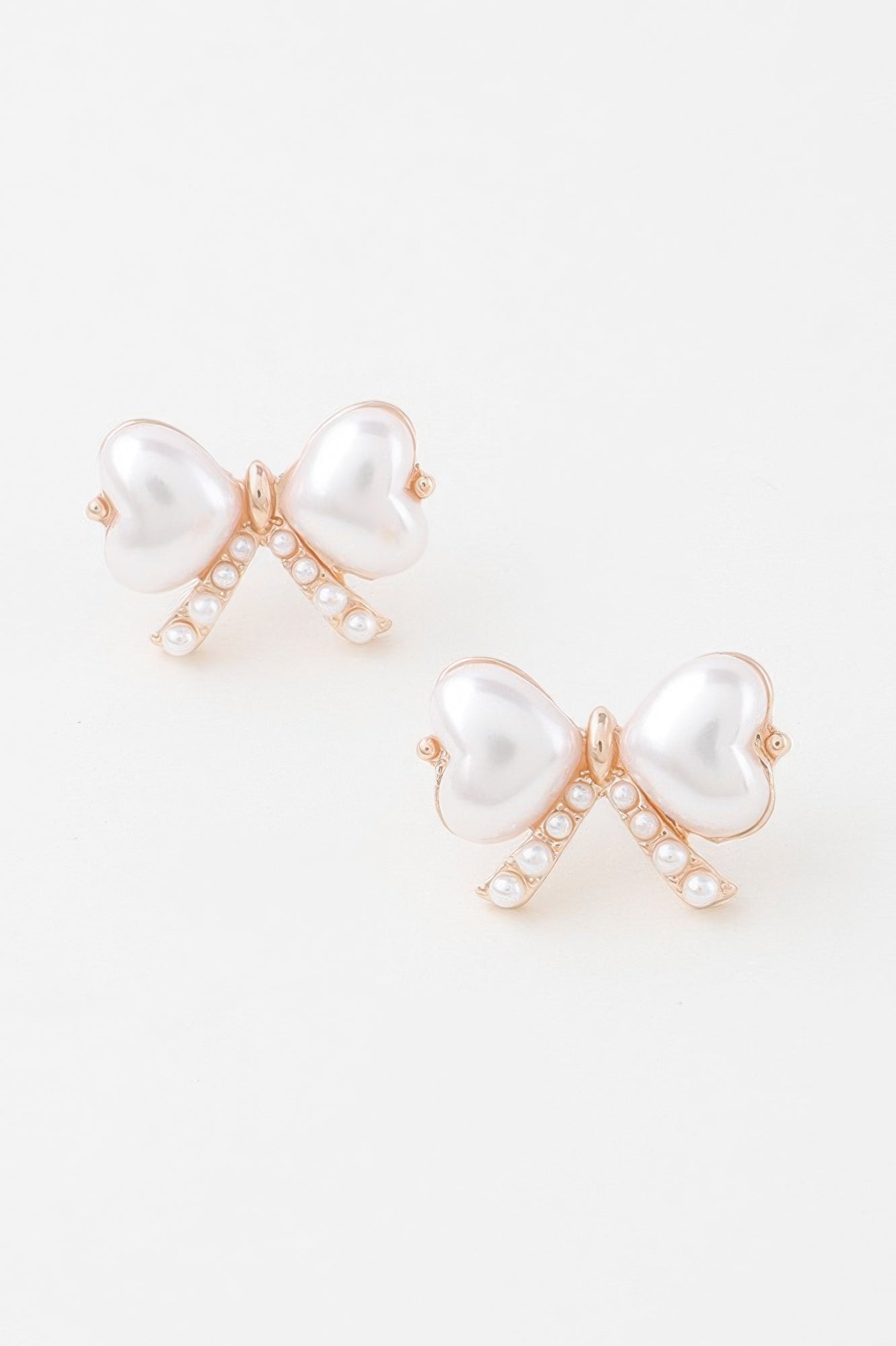 Heart Pearl Ribbon Earrings - Tigbul's Variety Fashion Shop