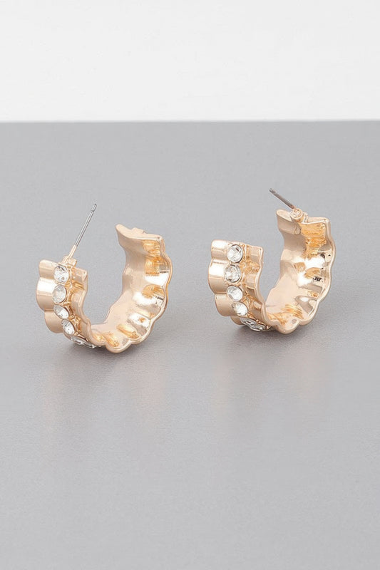 Jeweled Lace Hoop Earrings - Tigbul's Variety Fashion Shop