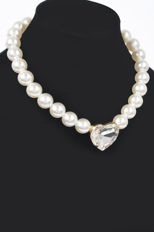 Faux Pearl Stone Necklace - Tigbul's Variety Fashion Shop