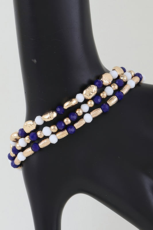 Multi Tone Stone Beaded Bracelet - Tigbul's Variety Fashion Shop