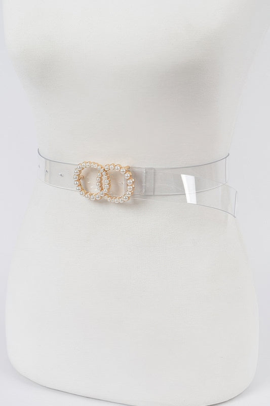 Pearl Buckle Transparent Belt - Tigbul's Variety Fashion Shop
