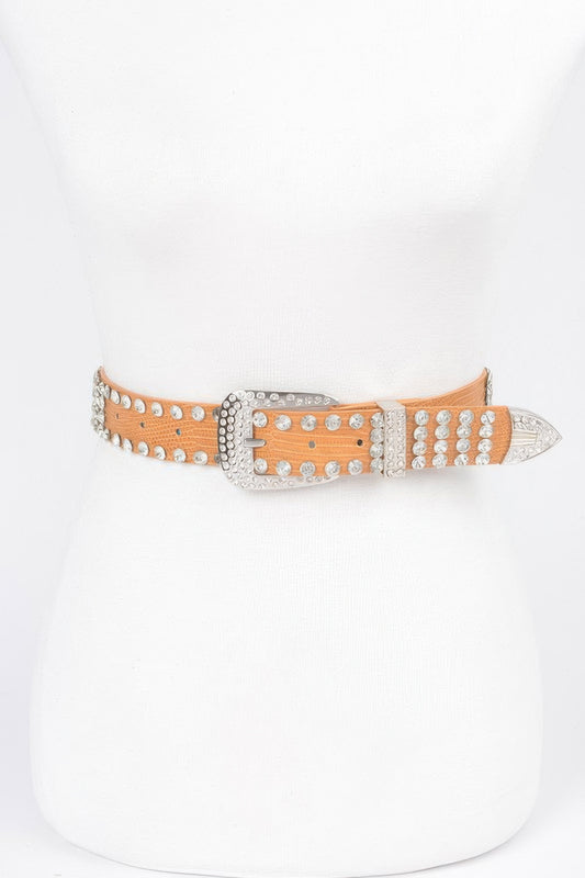Rhinestone Multi Metal Belt - Tigbul's Variety Fashion Shop