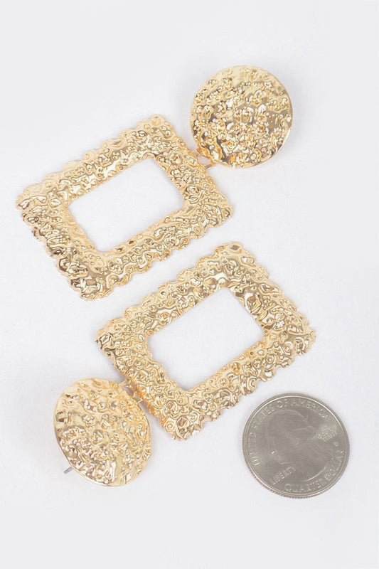 Hammered Multi Metal Earring - Tigbul's Variety Fashion Shop