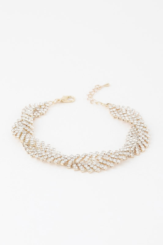 Twisted Rhinestone Bracelet - Tigbul's Variety Fashion Shop