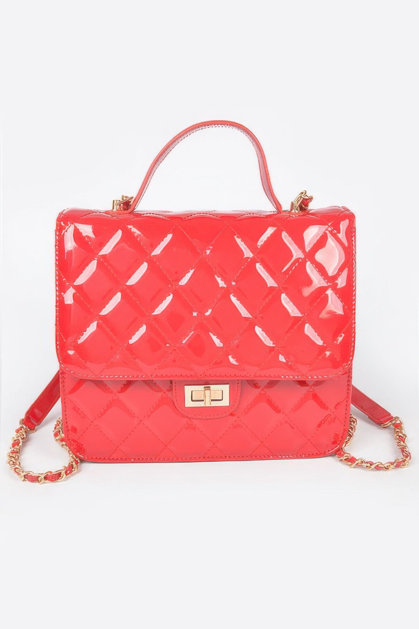 Quilted Enamel Backpack - Tigbul's Variety Fashion Shop