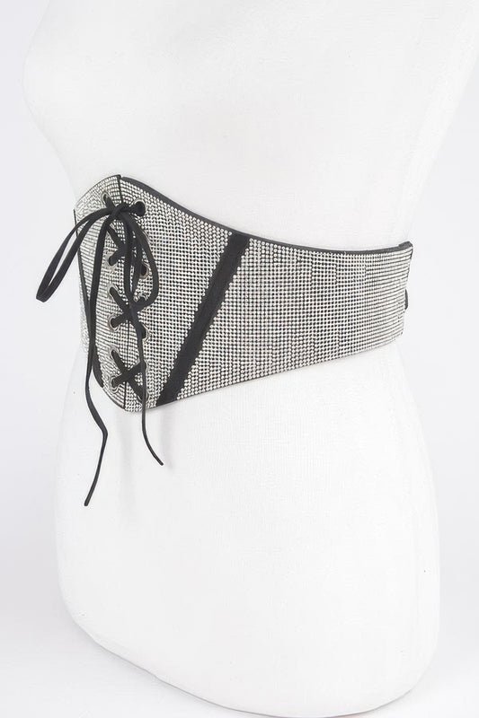 Rhinestone Corset Plus Size Elastic Belt - Tigbul's Variety Fashion Shop