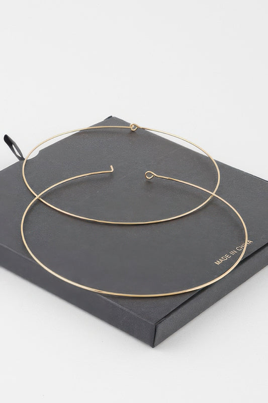 Wide Gold Dipped Flat Hoop Earrings - Tigbul's Variety Fashion Shop