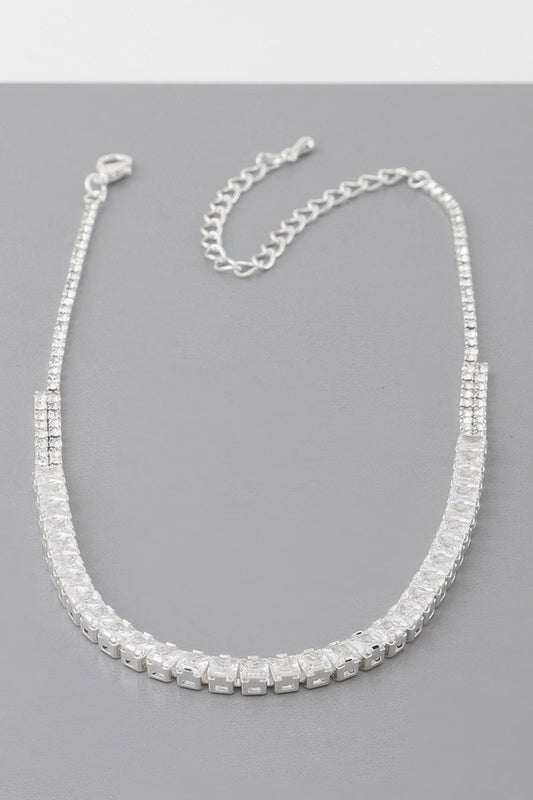 Cubic Rhinestone Choker Necklace - Tigbul's Variety Fashion Shop