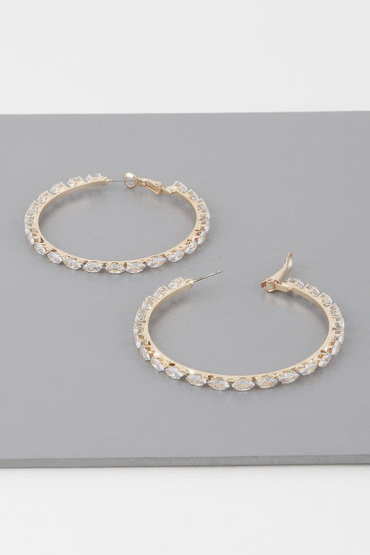 Petite Jeweled Hoop Earrings - Tigbul's Variety Fashion Shop