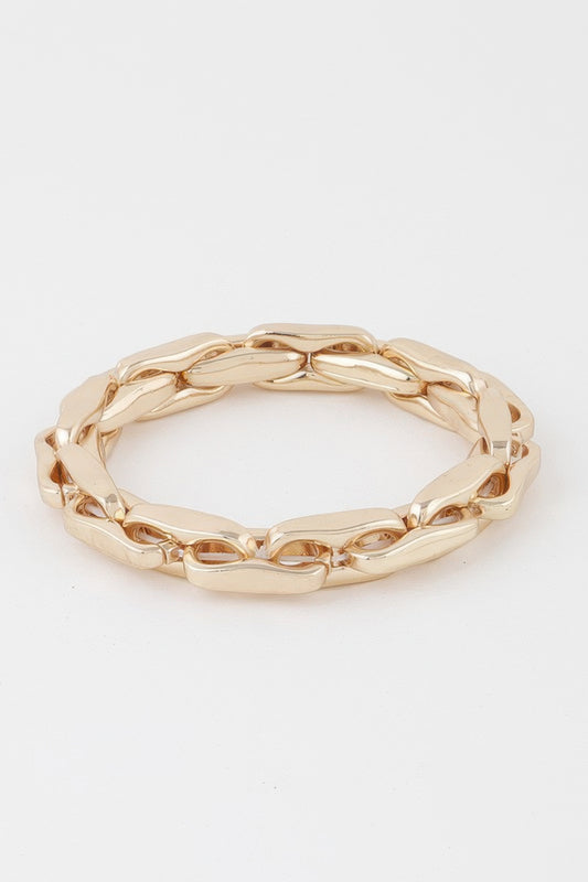Hammered Link Chain Bracelet - Tigbul's Variety Fashion Shop