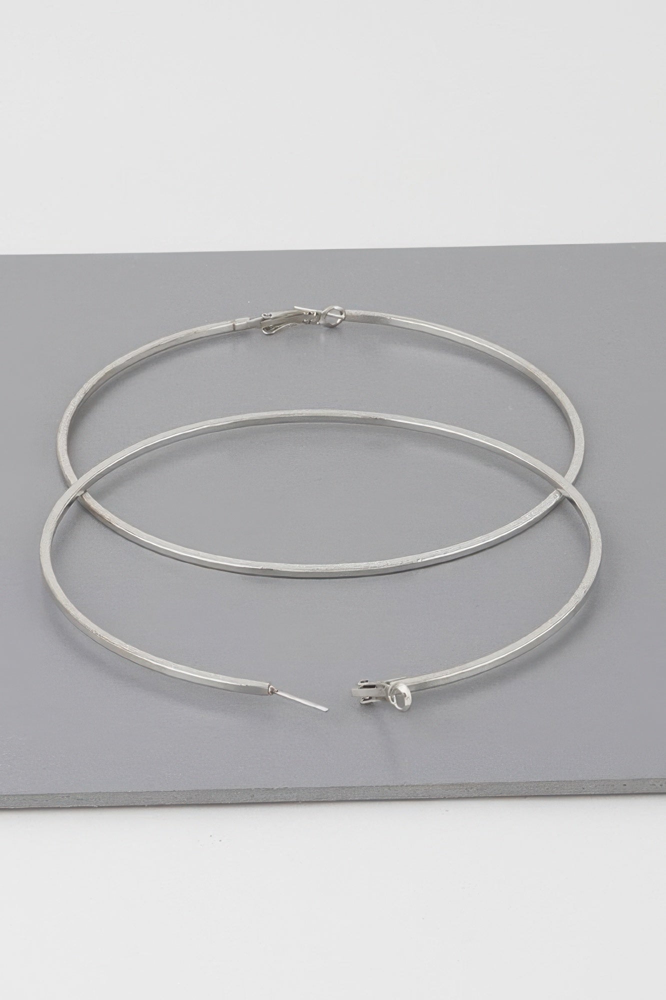 Wide Indented Concrete Hoop Earrings - Tigbul's Variety Fashion Shop