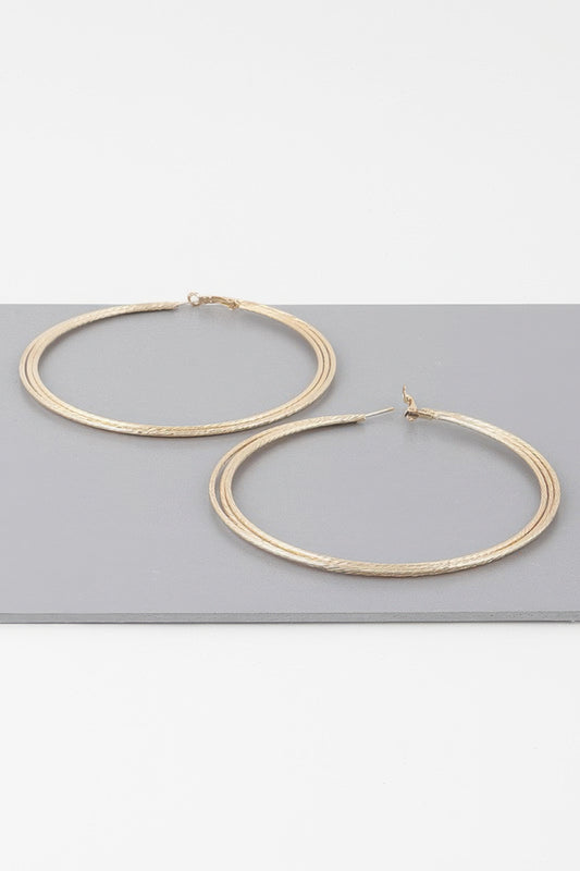 Wide Triple Rope Hoop Earrings - Tigbul's Variety Fashion Shop