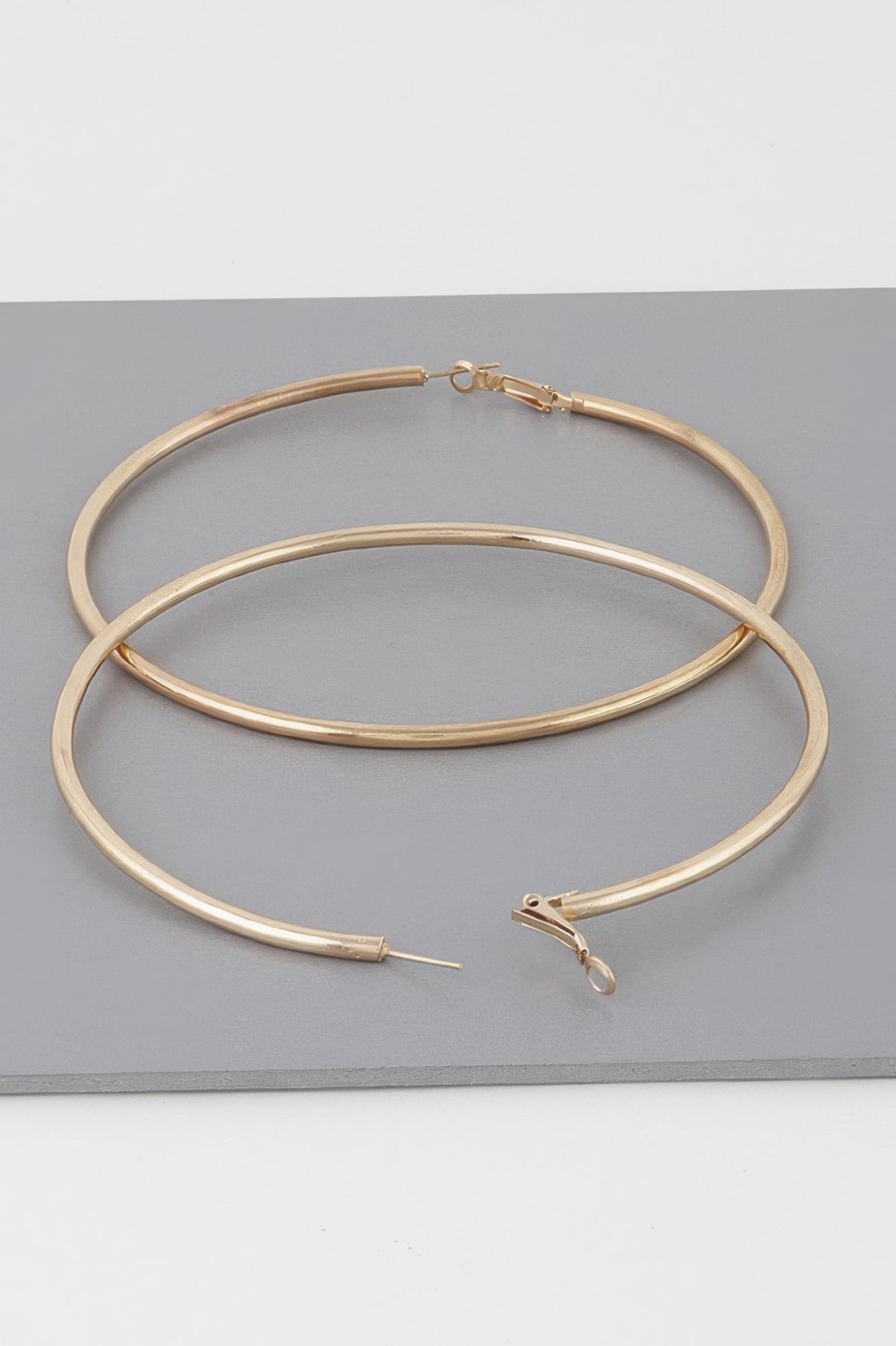 Wide Shiny 3.8" Hoop Earrings - Tigbul's Variety Fashion Shop