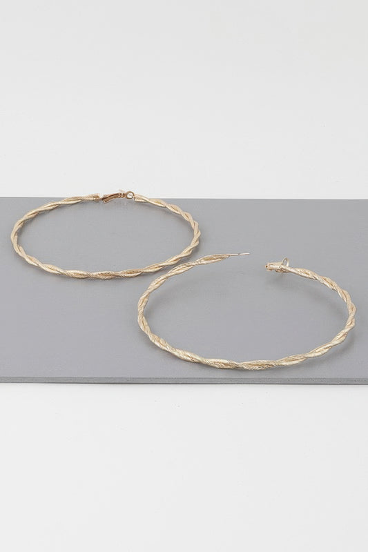 Wide Rope Twisted 4" Hoop Earrings - Tigbul's Variety Fashion Shop
