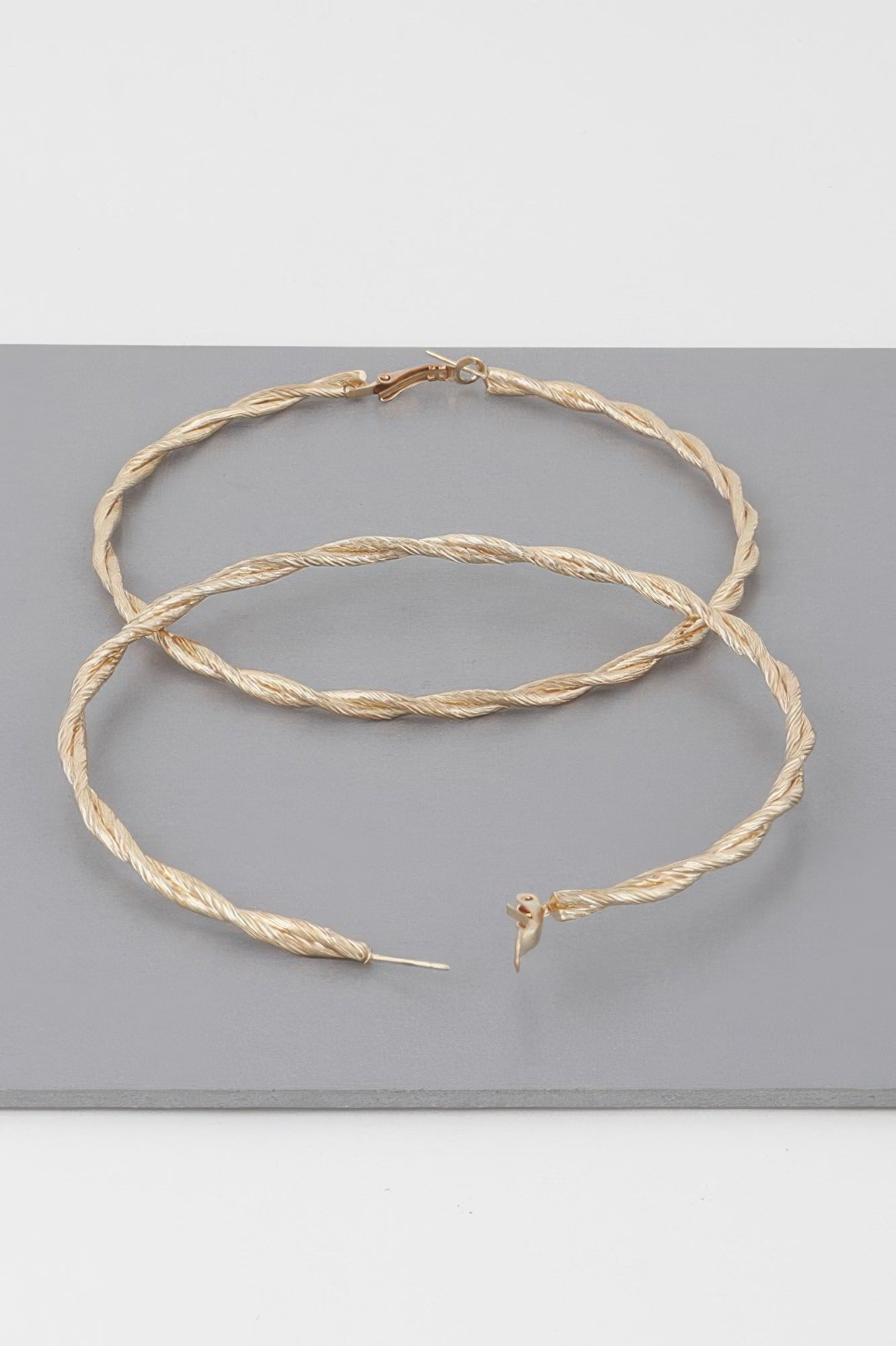 Wide Rope Twisted 4" Hoop Earrings - Tigbul's Variety Fashion Shop