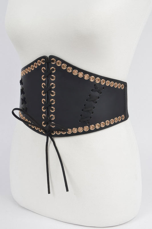 Corset Stretch Belt W Eyelet - Tigbul's Variety Fashion Shop