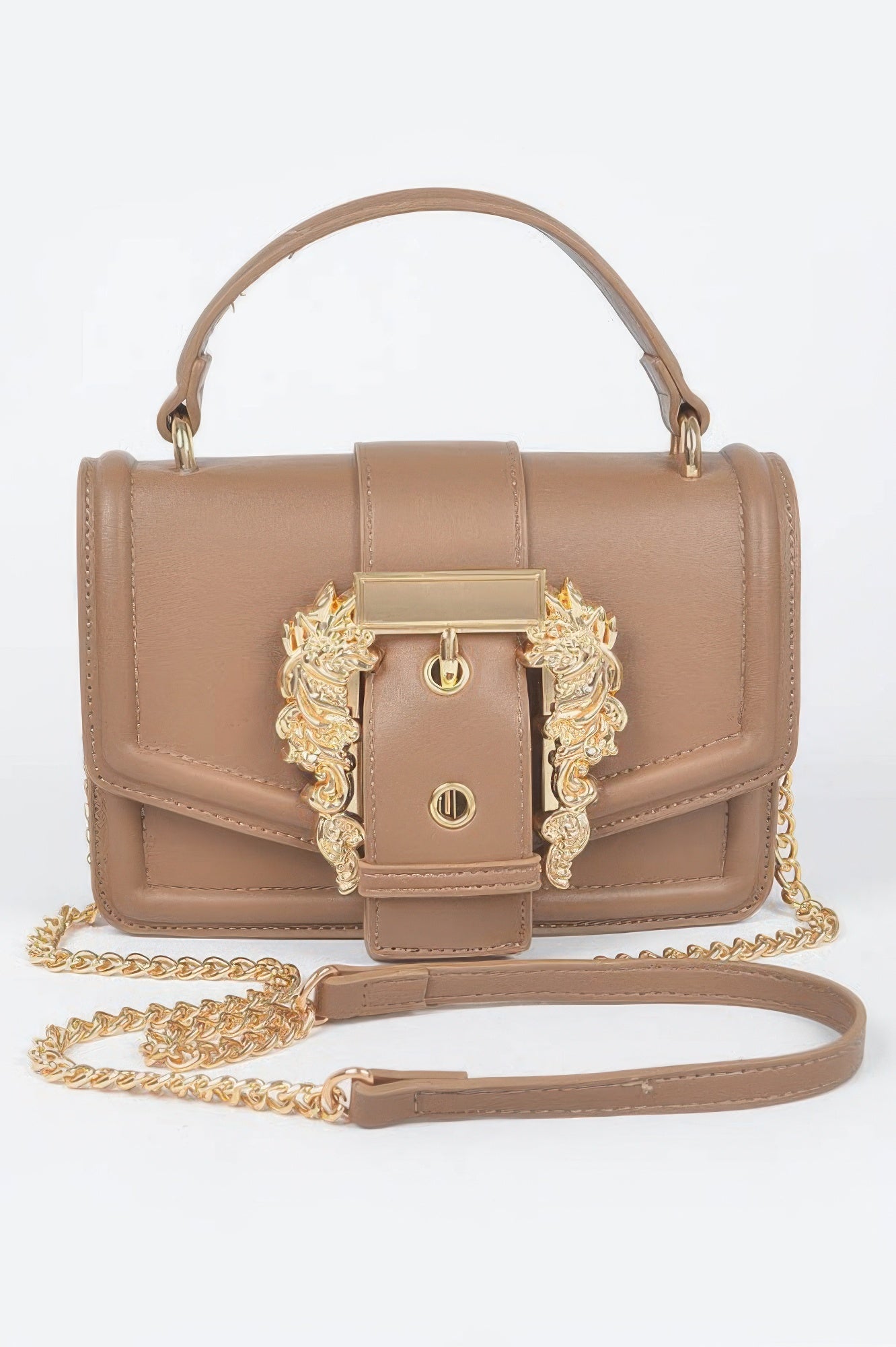 Vegan Top Handle Shoulder Clutch - Tigbul's Variety Fashion Shop