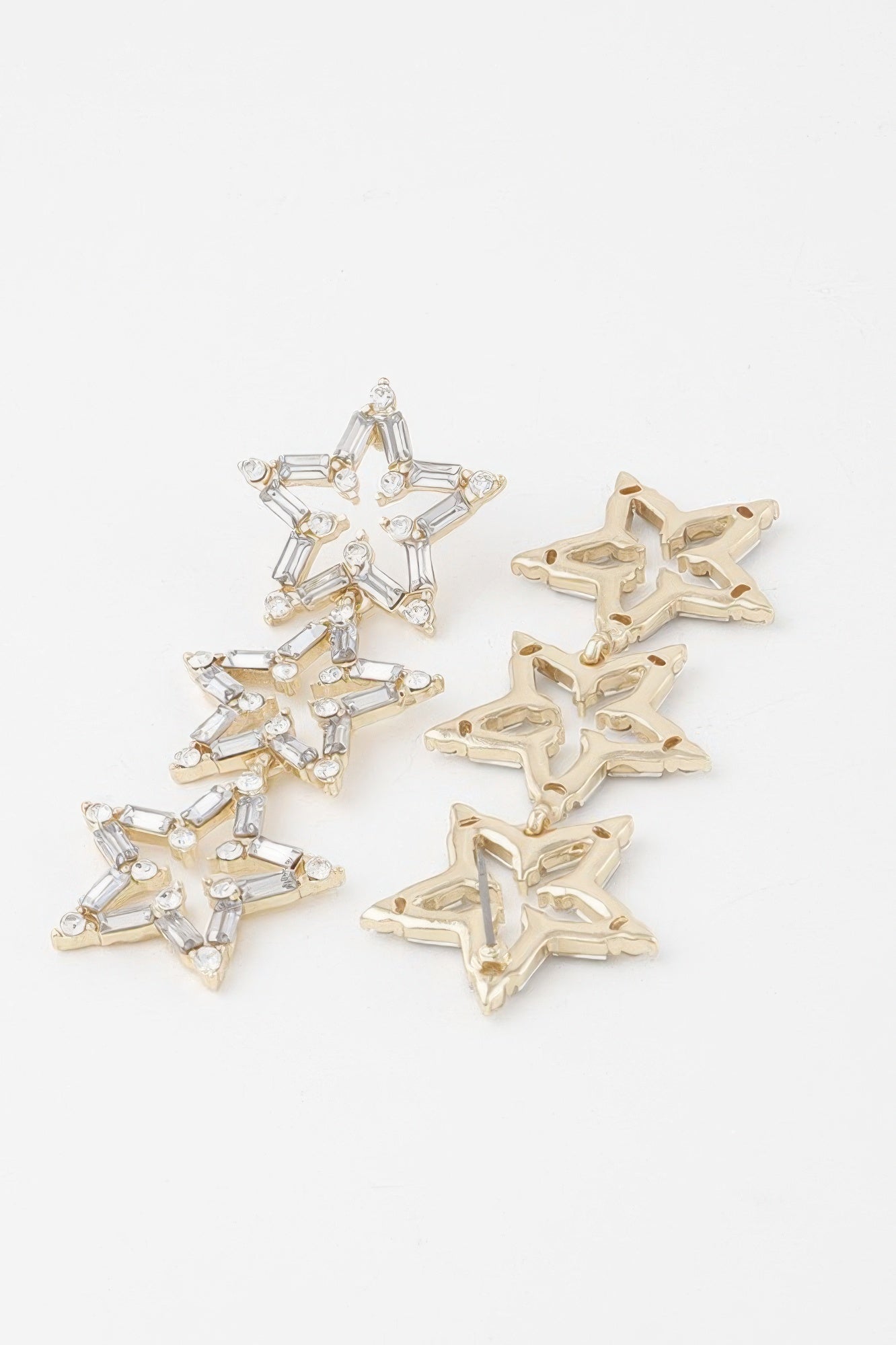 Crystal Triple Star Drop Earrings - Tigbul's Variety Fashion Shop