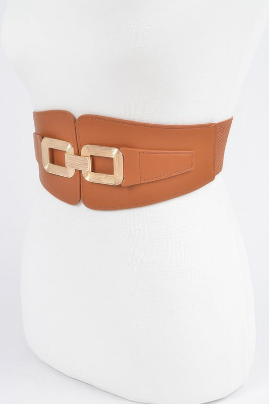 Wide Metal Link Elastic Belt - Tigbul's Variety Fashion Shop