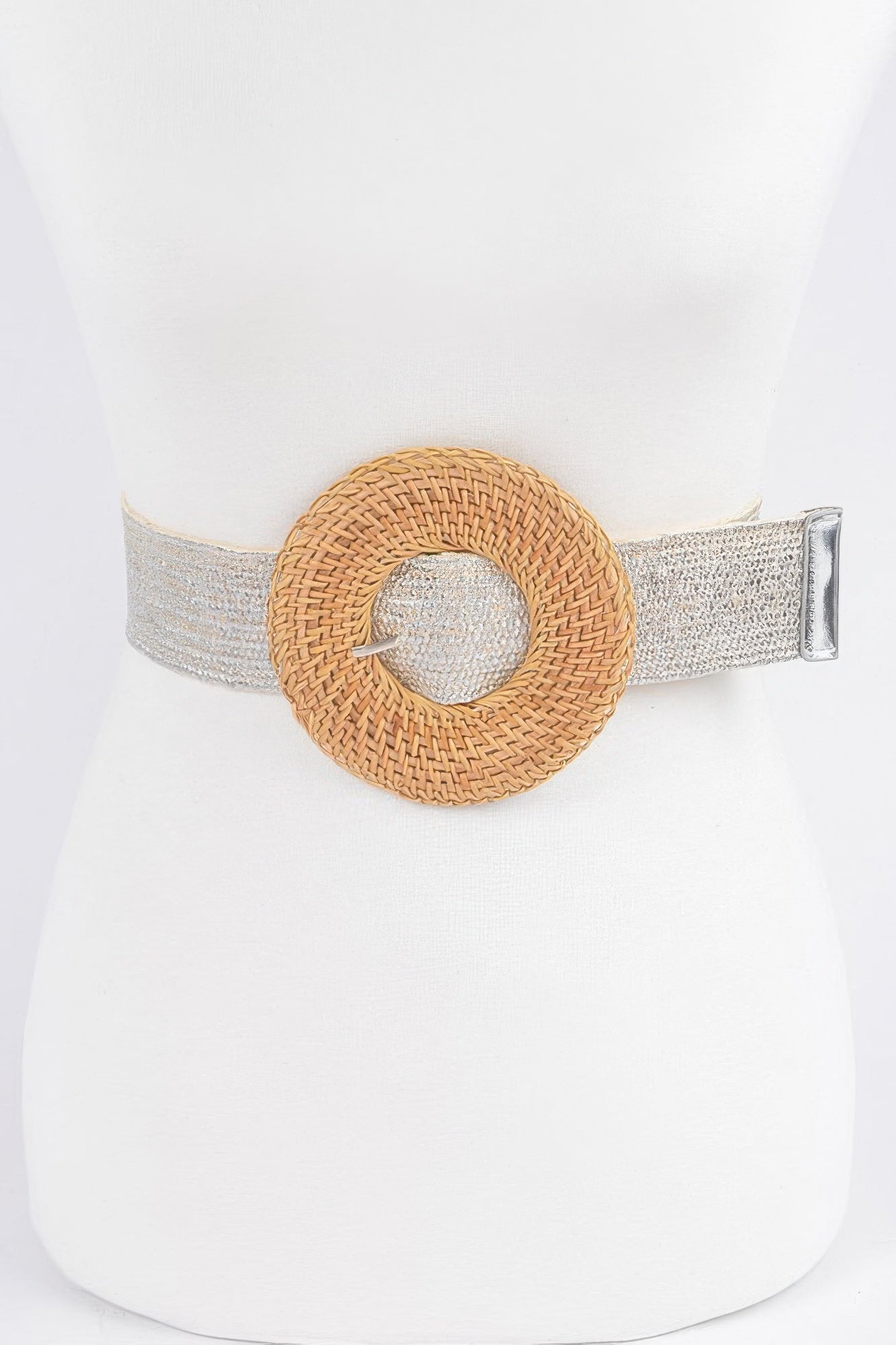 Round Handmade Bamboo Buckle Elastic Belt - Tigbul's Variety Fashion Shop